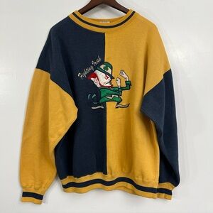 Vintage Retro Notre Dame Fighting irish Embroidered Crewneck Sweatshirt Men’s XL